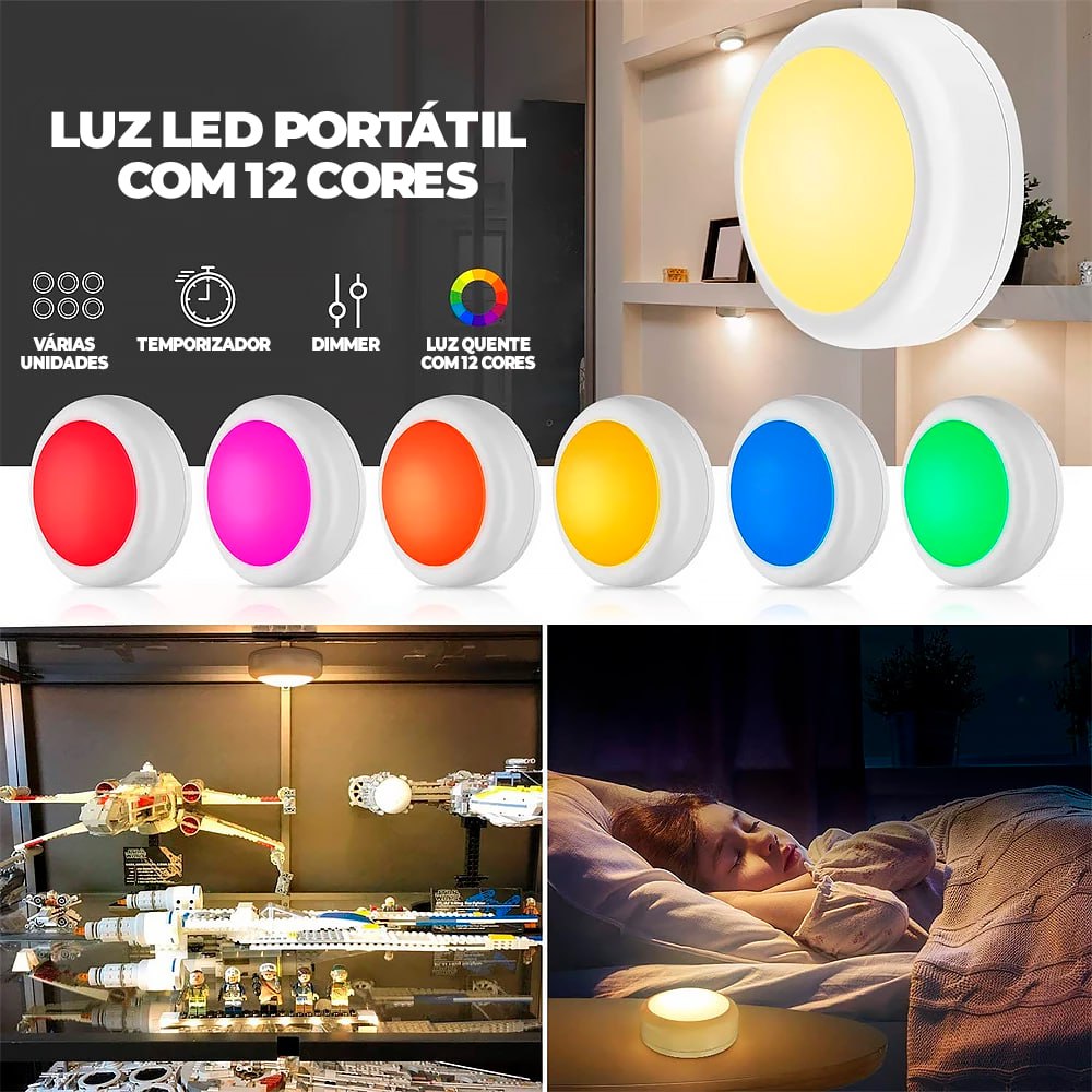 Luz Led Portátil Com 12 Cores - ®SMARTLIGHT