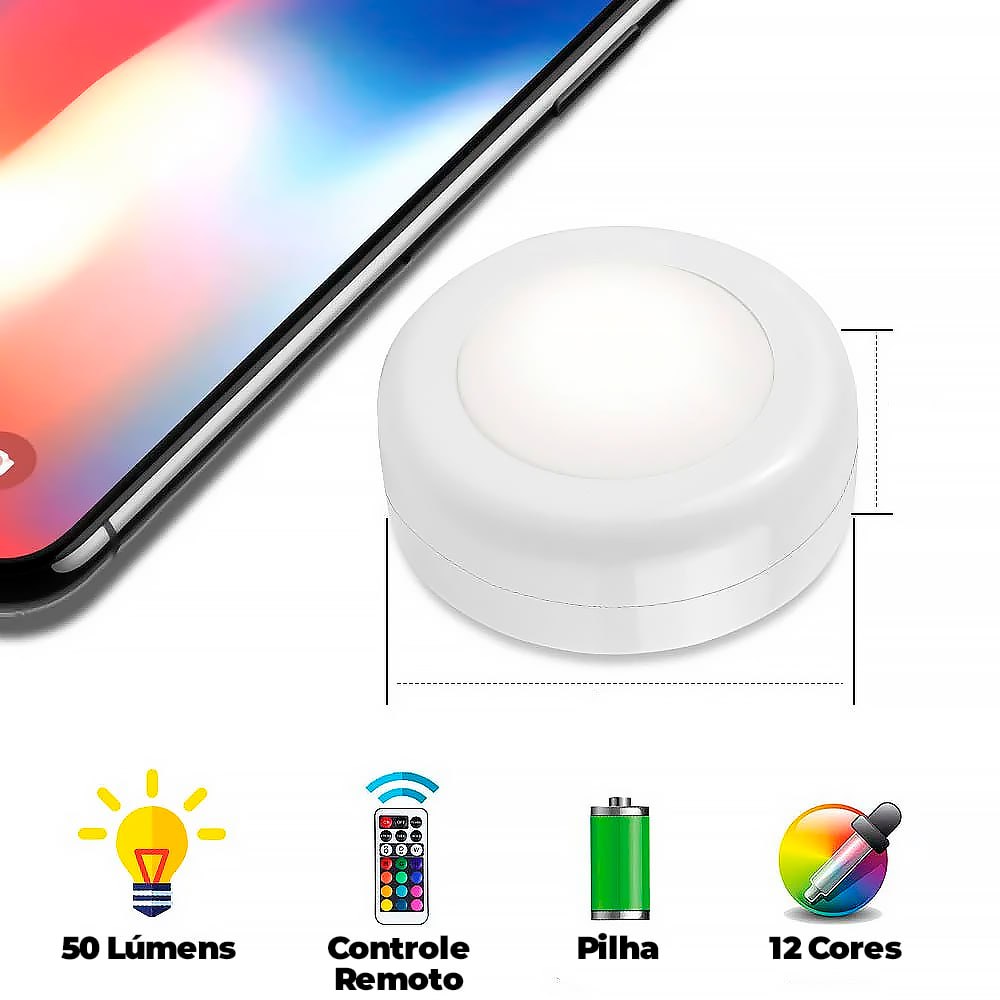 Luz Led Portátil Com 12 Cores - ®SMARTLIGHT