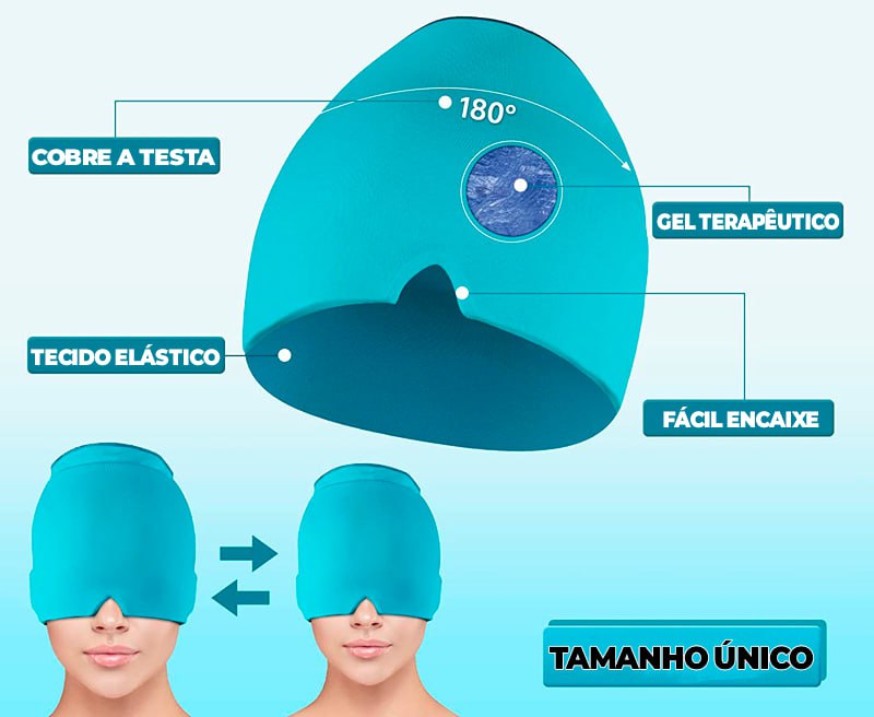 Touca Terapêutica para Alívio de Enxaquecas e Dores de Cabeça - ®AlivMax