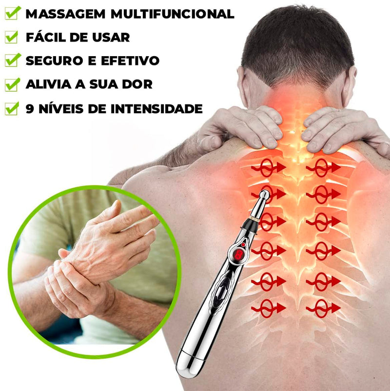 Caneta Eletrônica de Acupuntura Para Massagem Terapêutica - TechMax