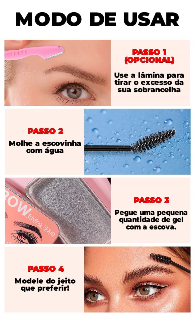 Kit Modelador de Sobrancelha 3D + Lamina (Brinde) - ®Eyemodel